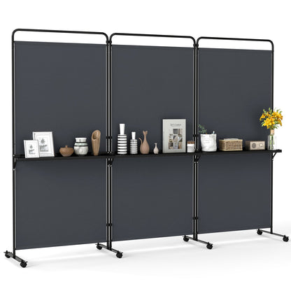 Room Divider With Shelves 6 ft Privacy Screen