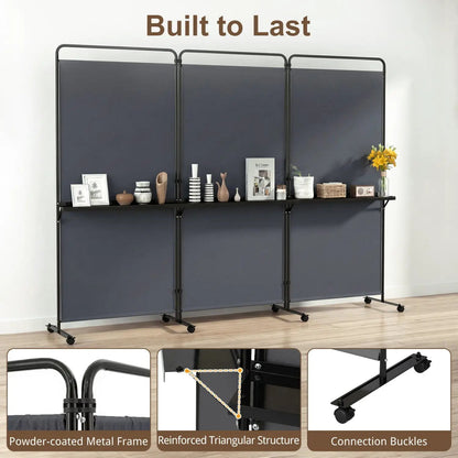 Room Divider With Shelves 6 ft Privacy Screen
