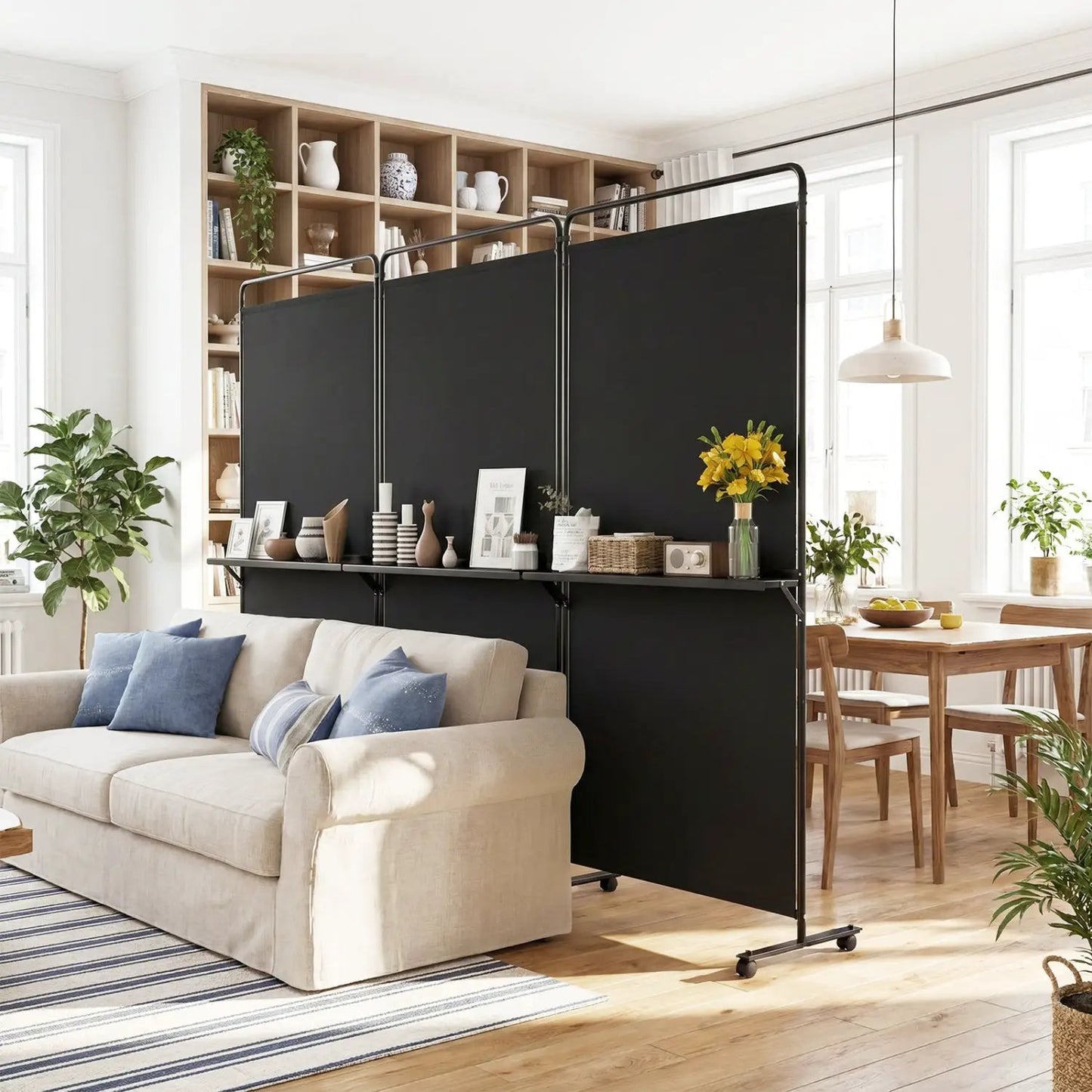 Room Divider With Shelves 6 ft Privacy Screen