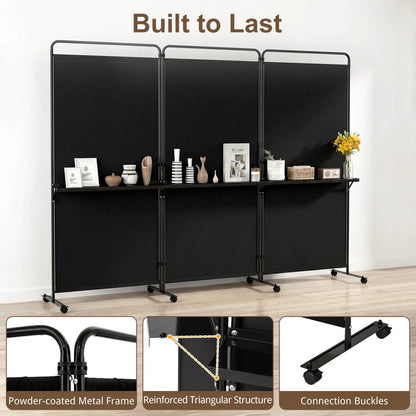Room Divider With Shelves 6 ft Privacy Screen