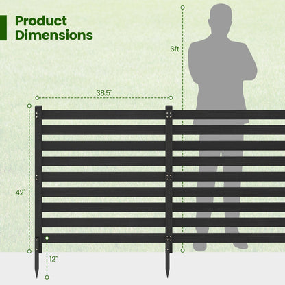 DirectDeals 3-panel wooden privacy fence with ground stakes, black 38.5in wide x 42in tall on Tampa Home & Garden Store