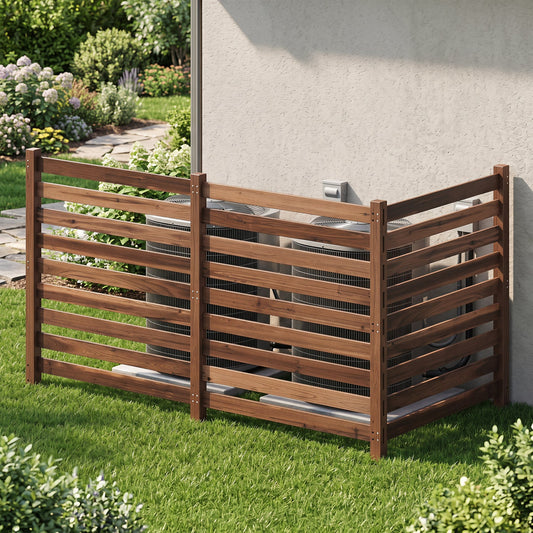 3-panel brown wooden privacy fence with ground stakes DirectDeals 38.5in x 42in on Tampa Home & Garden Store