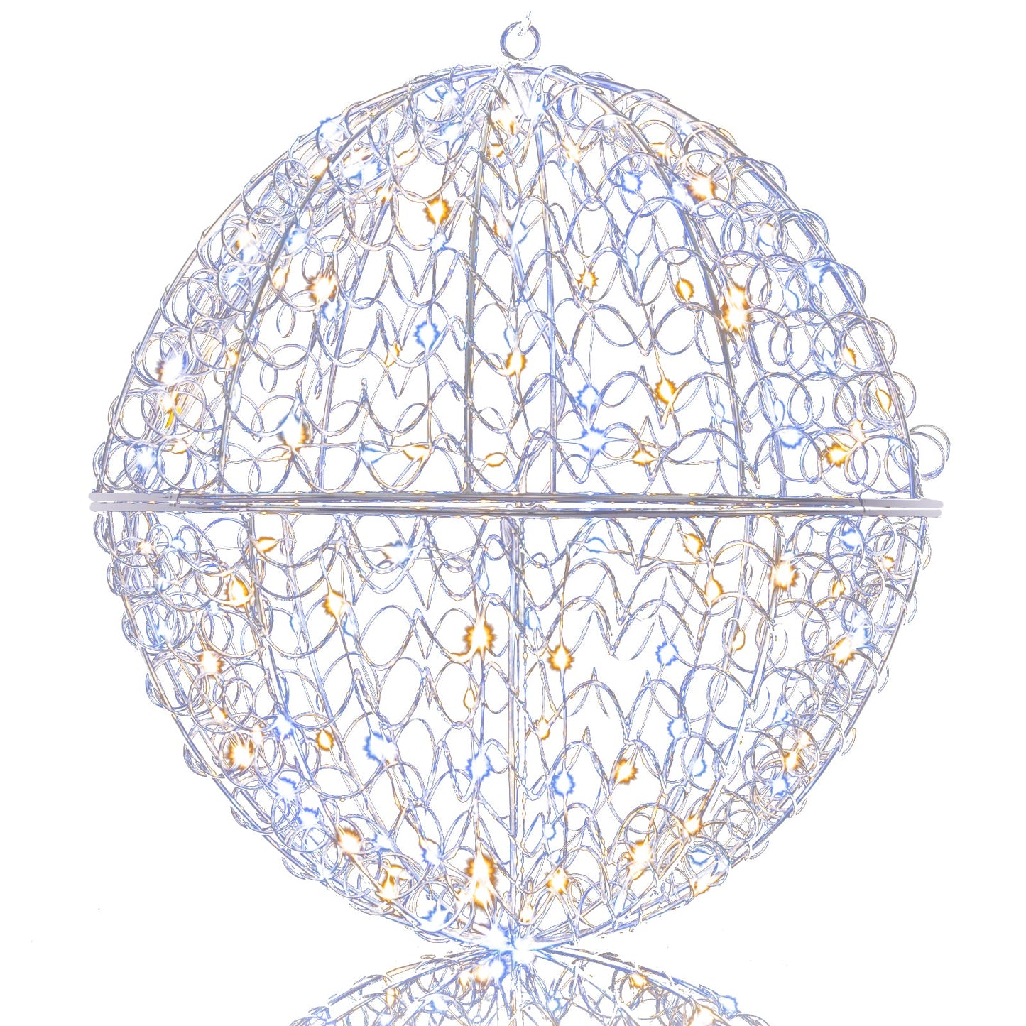 3-pack large metal sphere lighted Christmas balls with 435 LEDs, hanging decor on Tampa Home & Garden Store