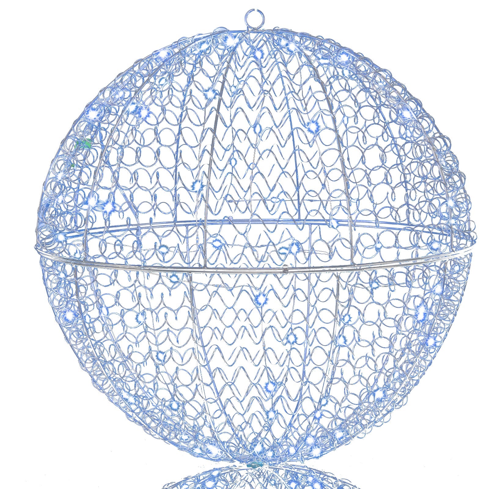 3pc lighted blue metal spheres Christmas balls with 435LEDs DirectDeals hanging or standing on Tampa Home & Garden Store