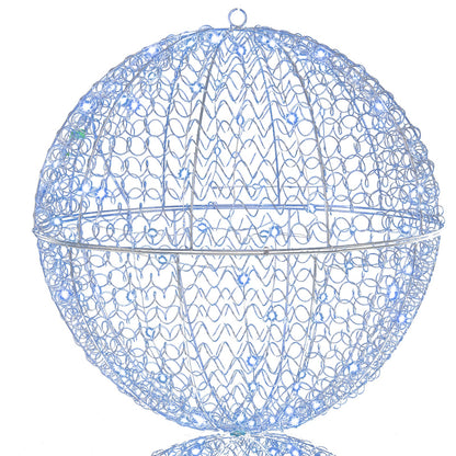 3pc lighted blue metal spheres Christmas balls with 435LEDs DirectDeals hanging or standing on Tampa Home & Garden Store