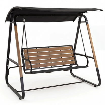 Three Person Porch Swing With Adjustable Canopy