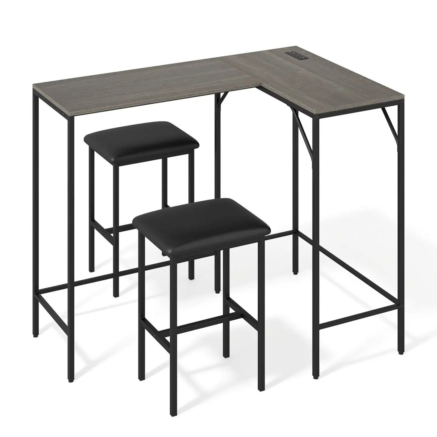 3-Piece Convertible Dining Set with Built-In Charging Station