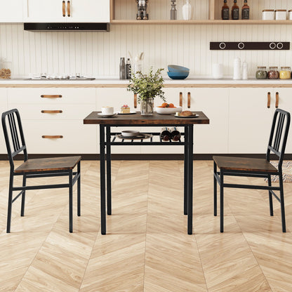 3-Piece Dining Table Set with Rectangular Kitchen Table and 2 Chairs