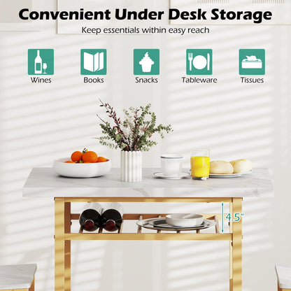 3-Piece Dining Table Set with Rectangular Kitchen Table and 2 Chairs