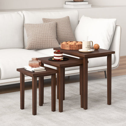 3-Piece Farmhouse Rectangle Side Table Set for Living Room
