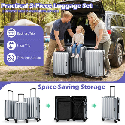GemGear 3-Piece Hardside Luggage Set (20/24/28) lightweight with 3-Digital Lock on Tampa Home & Garden Store