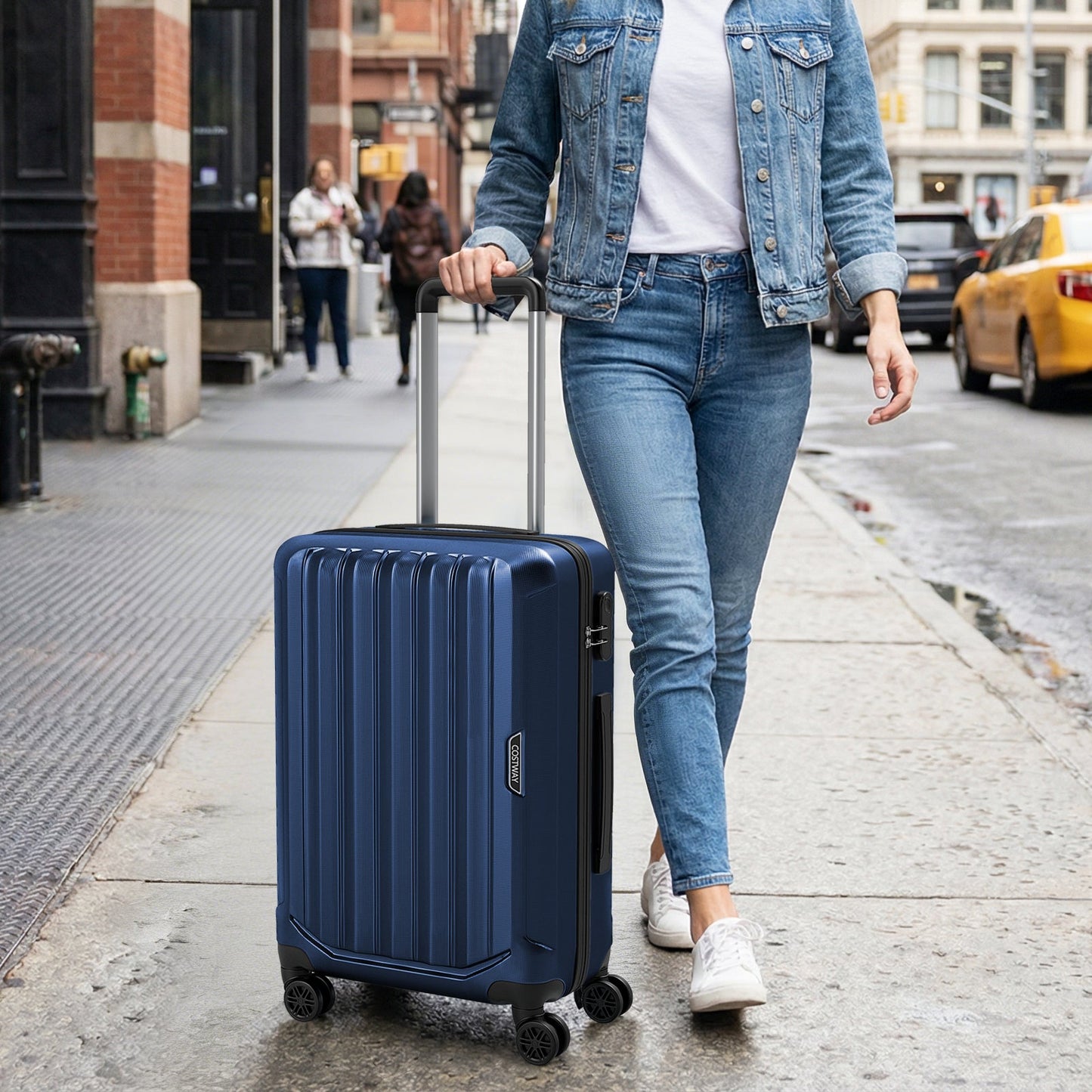 GemGear 3-Piece Hardside Luggage Set blue 20/24/28in with 3-Digital Lock on Tampa Home & Garden Store