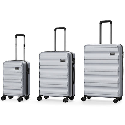GemGear 3-piece hardside luggage set: 20/24/28 in, silver lightweight with spinner wheels on Tampa Home & Garden Store