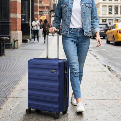 GemGear 3-piece blue hardside luggage set lightweight 20/24/28 inch on Tampa Home & Garden Store