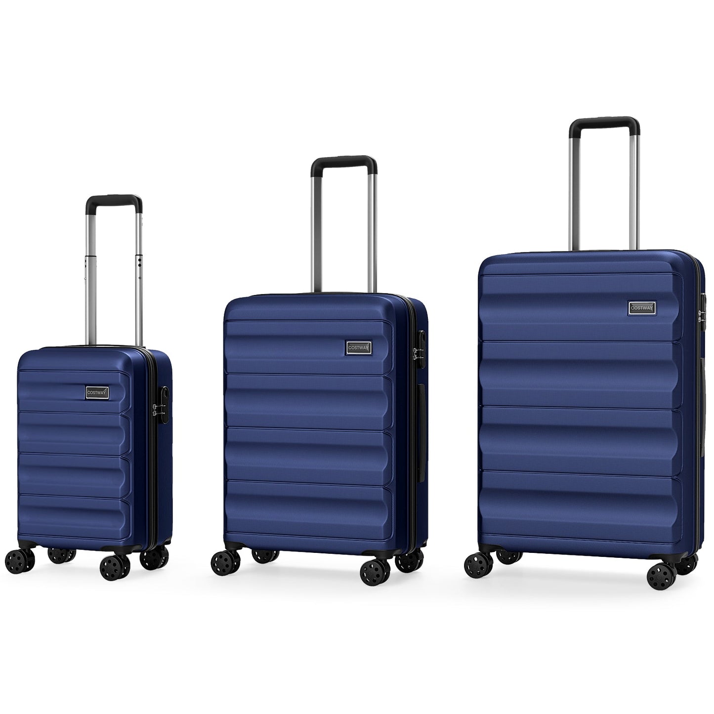 3-piece GemGear blue hardside luggage set 20/24/28 inch with spinner wheels on Tampa Home & Garden Store
