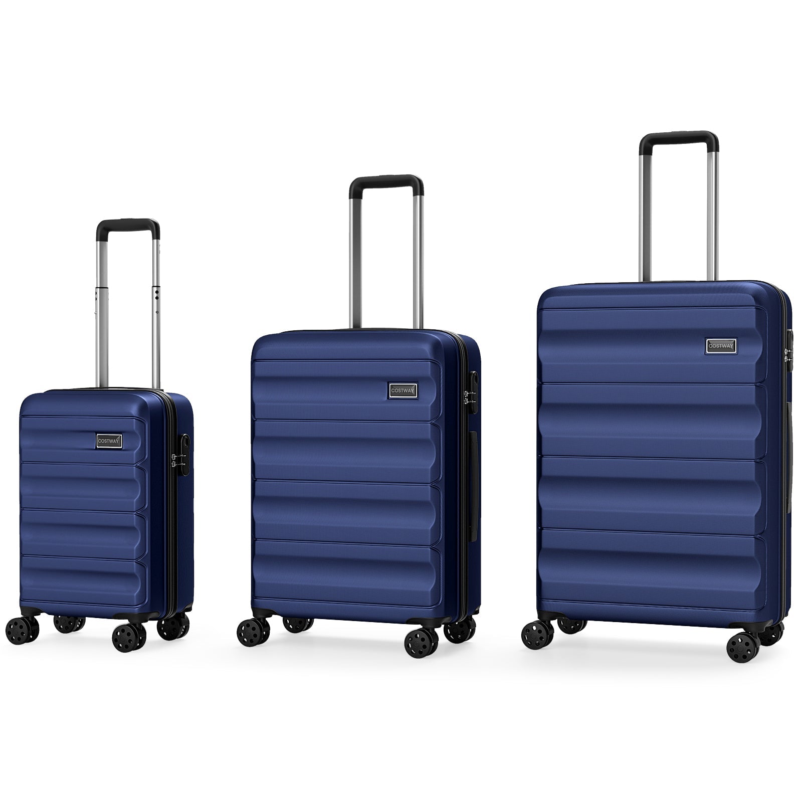 3-piece GemGear blue hardside luggage set 20/24/28 inch with spinner wheels on Tampa Home & Garden Store