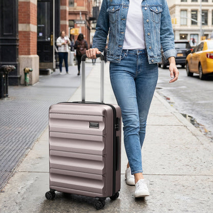 GemGear 3-Piece Hardside Luggage Set 20/24/28in rose-gold suitcases with Costway logo on Tampa Home & Garden Store