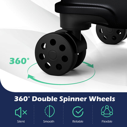 GemGear 3-Piece Hardside Luggage Set black 8-spinner wheels 360° spinner wheels on Tampa Home & Garden Store