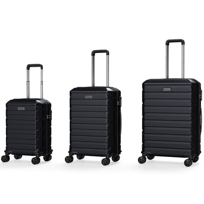 3-piece hardside luggage set by Costway with 8-spinner wheels in black, three sizes on Tampa Home & Garden Store