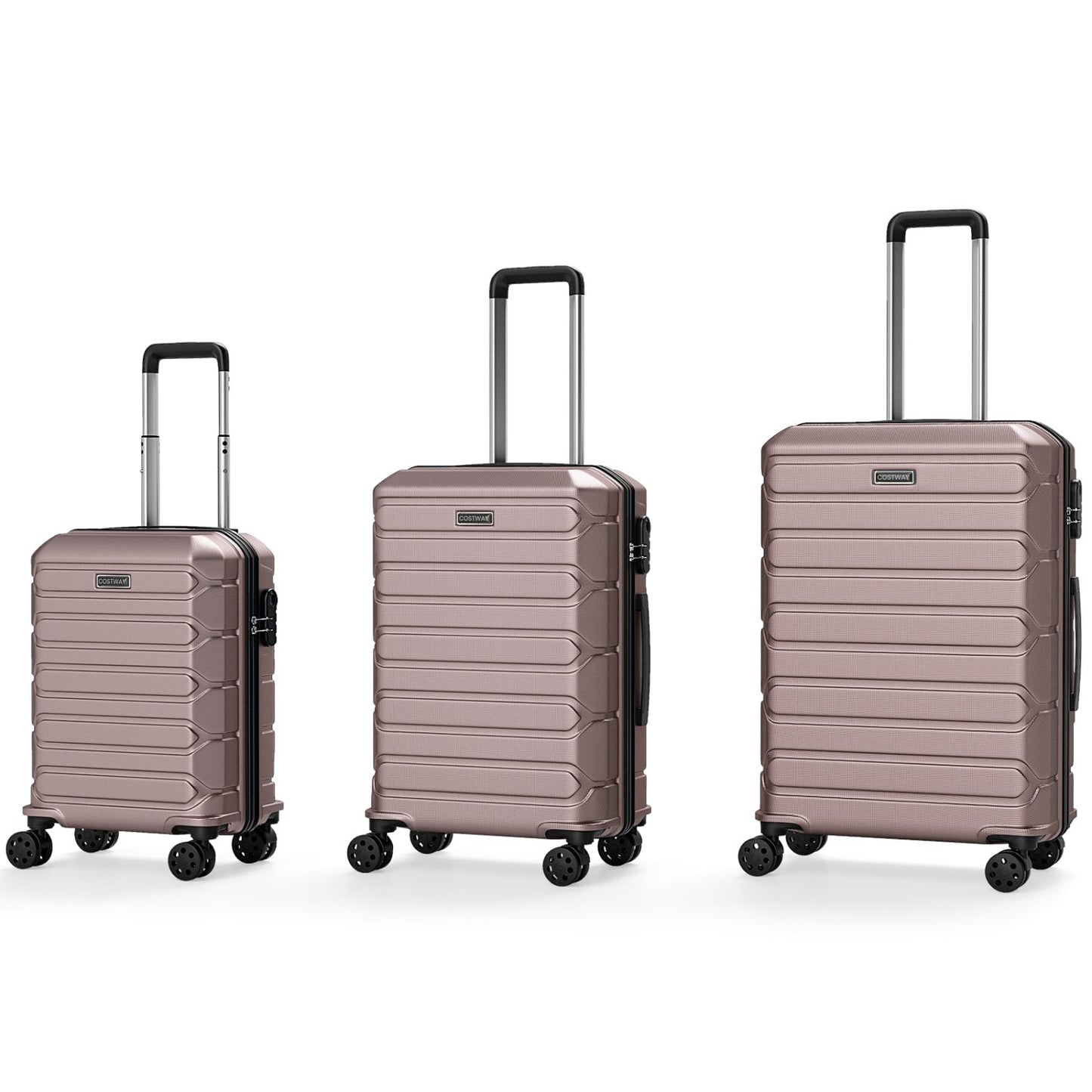 3-piece GemGear hardside luggage set in rose gold with 8-spinner wheels on Tampa Home & Garden Store