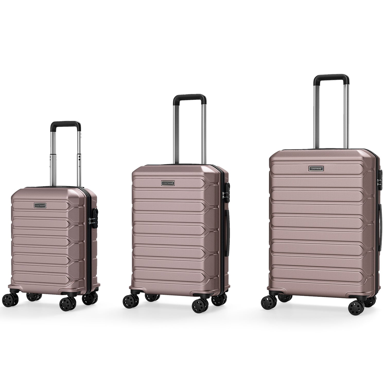 3-piece GemGear hardside luggage set in rose gold with 8-spinner wheels on Tampa Home & Garden Store