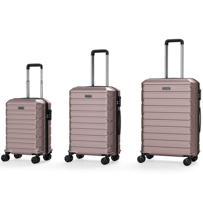 3-piece GemGear hardside luggage set in rose gold with 8-spinner wheels on Tampa Home & Garden Store