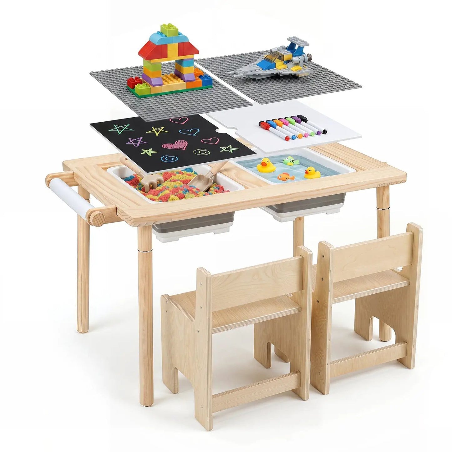 Kids Table and Chair Set with Adjustable Height