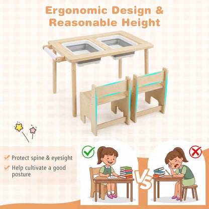 Kids Table and Chair Set with Adjustable Height