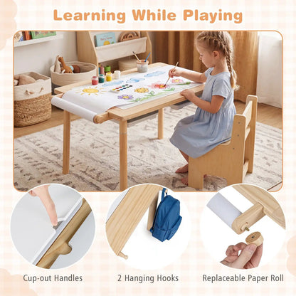 Kids Table and Chair Set with Adjustable Height
