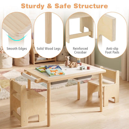 Kids Table and Chair Set with Adjustable Height