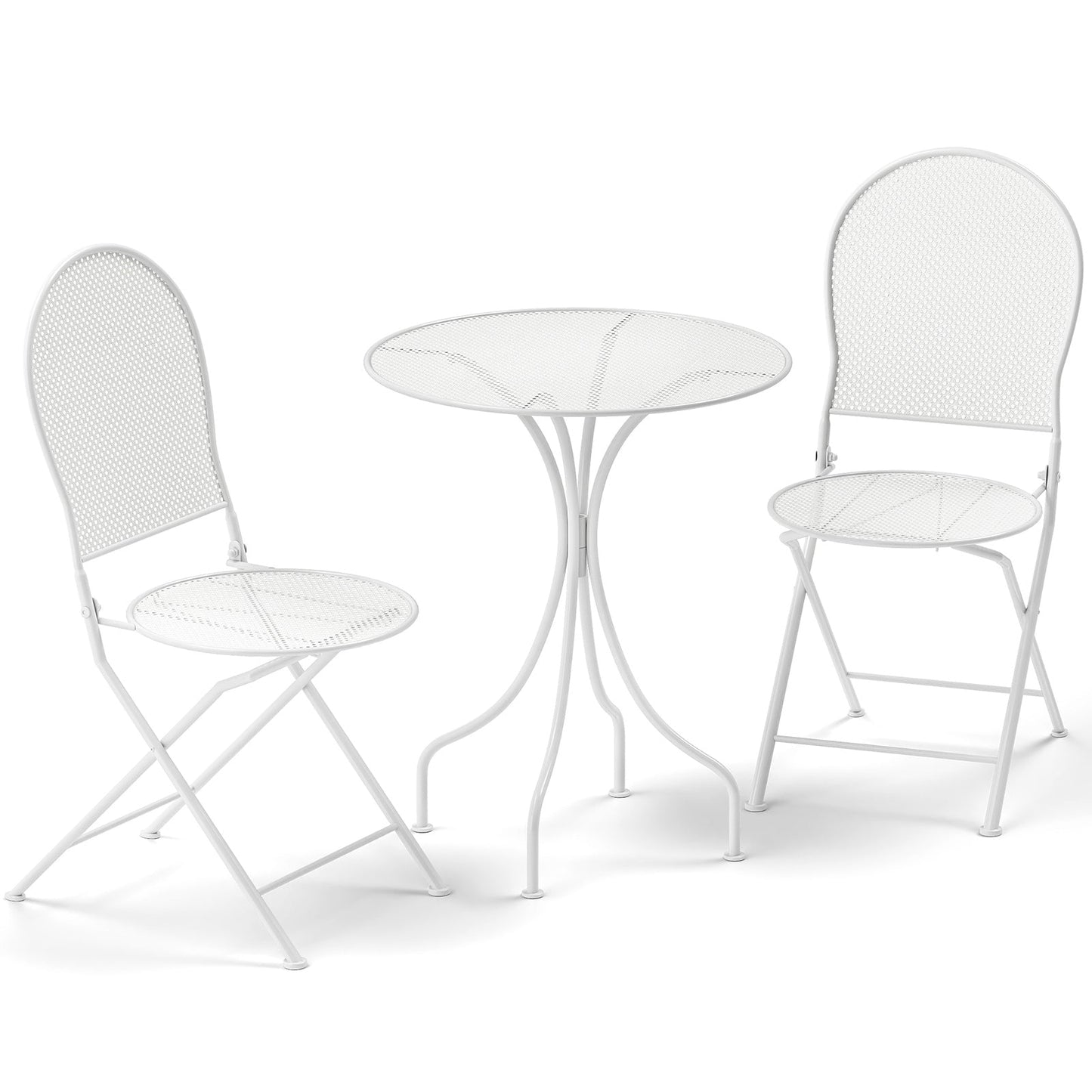 Juego de bistro para patio de 3 piezas, muebles de conversación para exteriores, mesa y silla plegable