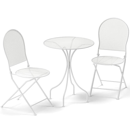 Juego de bistro para patio de 3 piezas, muebles de conversación para exteriores, mesa y silla plegable