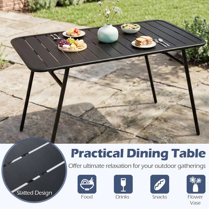 3 Piece Patio Dining Set With Table and Benches
