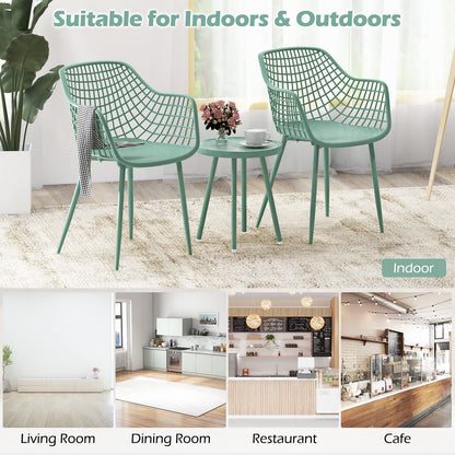 3 Piece Patio Chair Set with PP Seat and Tabletop for Porch