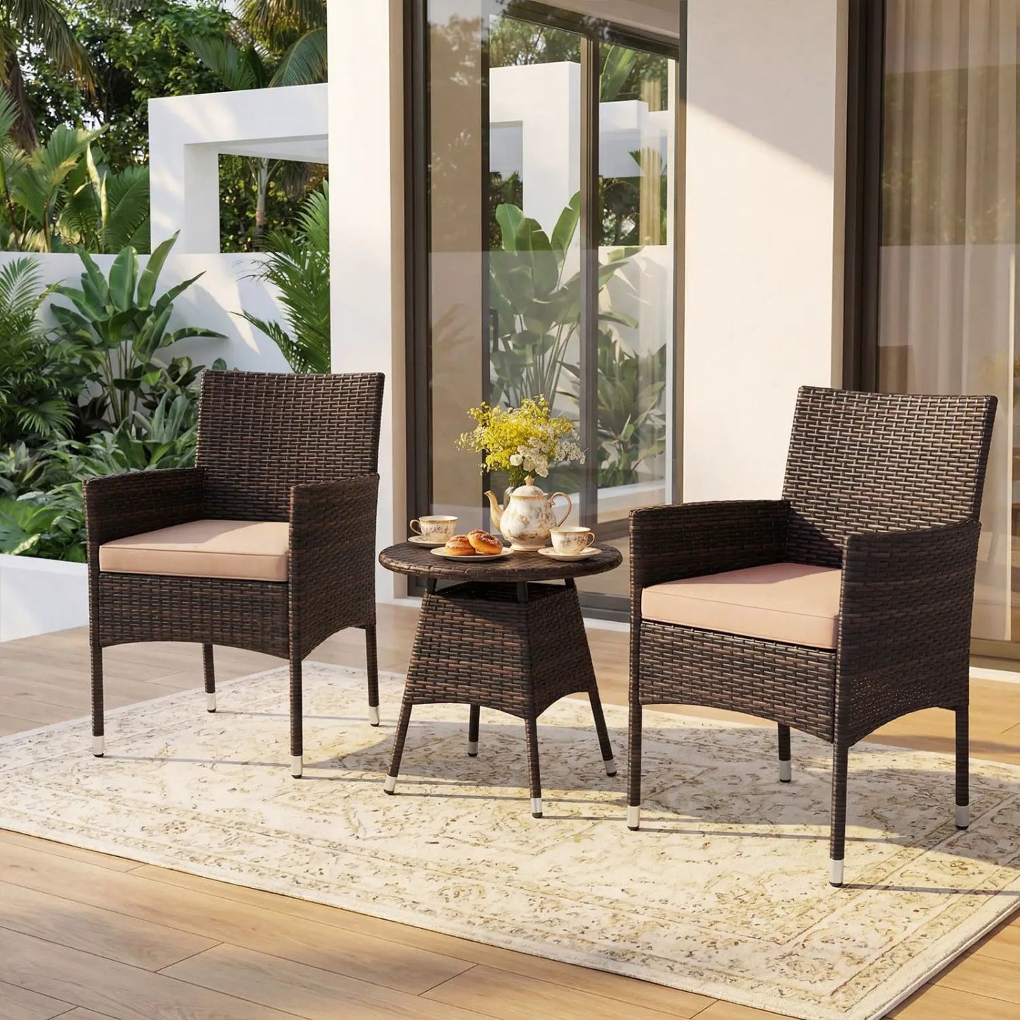 3 Piece Patio Furniture Set Bistro For Porch