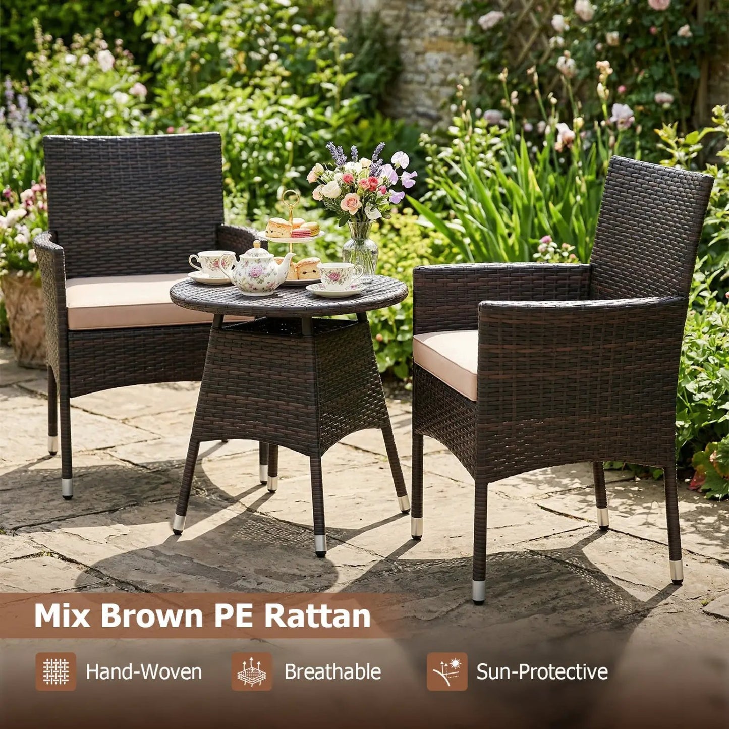 3 Piece Patio Furniture Set Bistro For Porch
