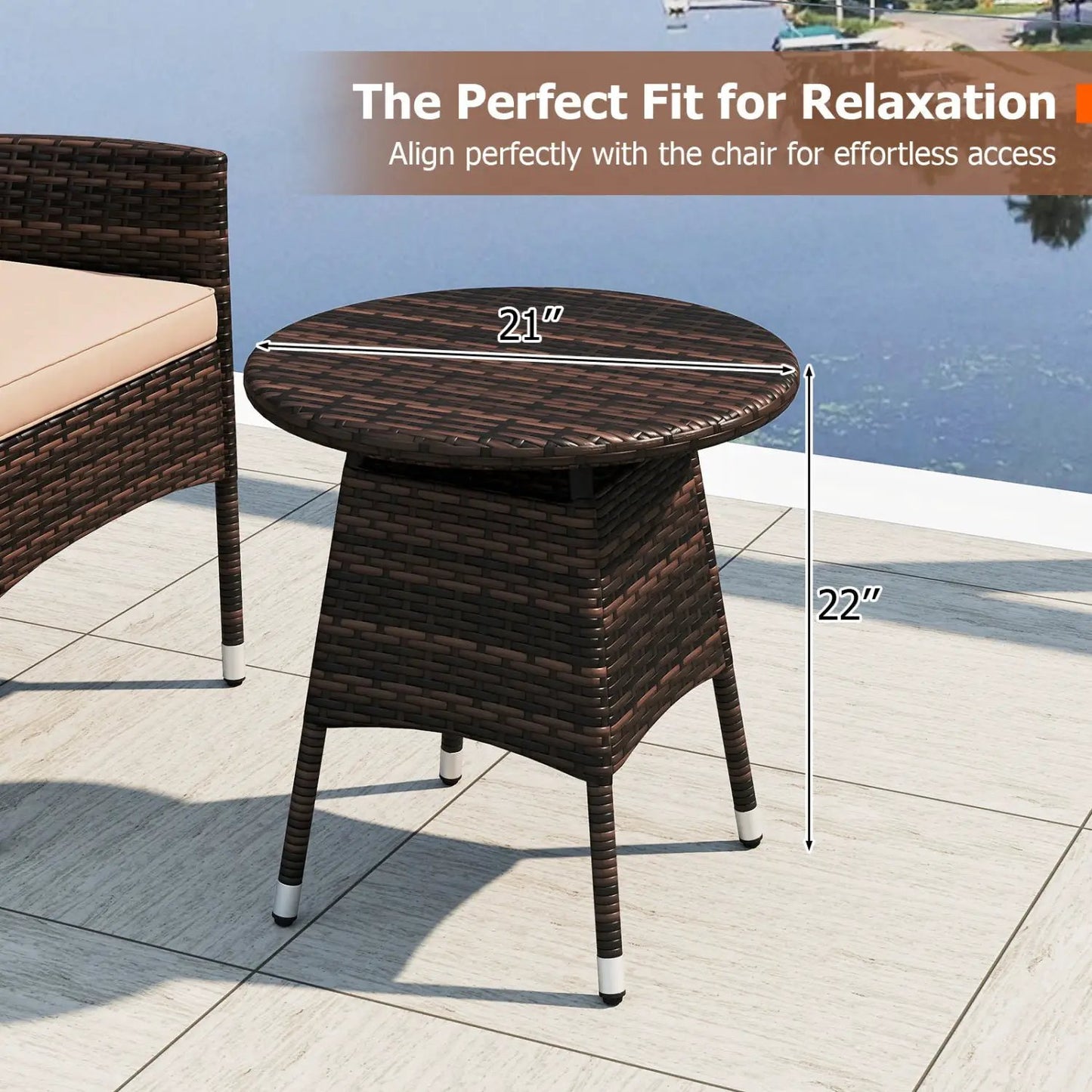 3 Piece Patio Furniture Set Bistro For Porch
