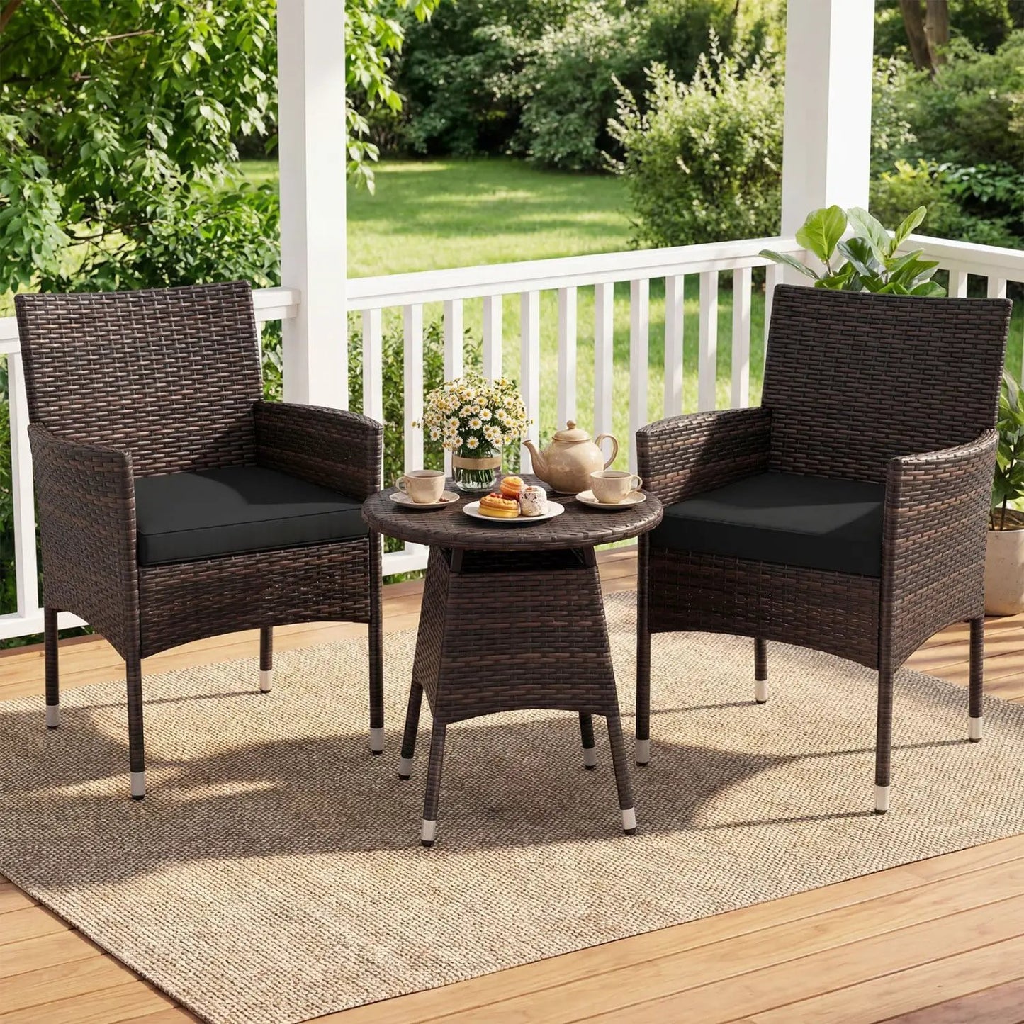 3 Piece Patio Furniture Set Bistro For Porch