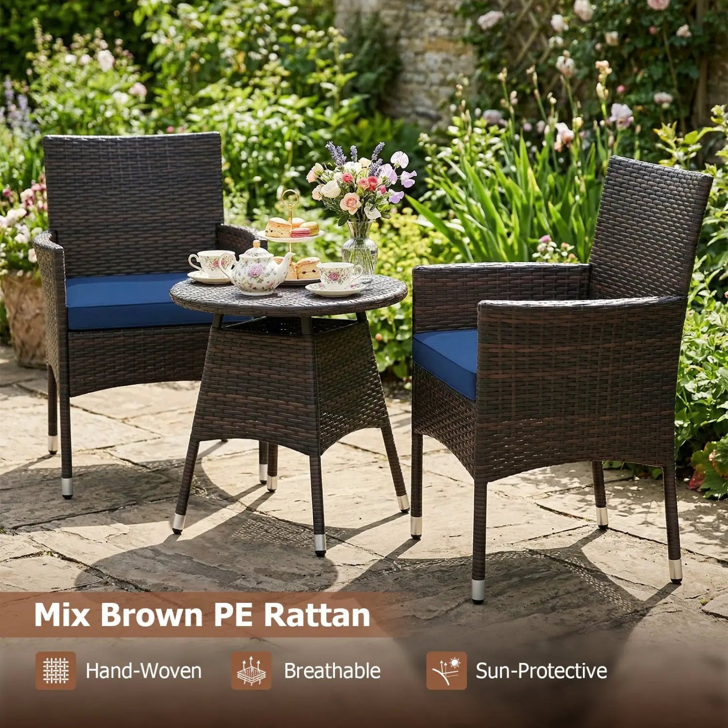 3 Piece Patio Furniture Set Bistro For Porch