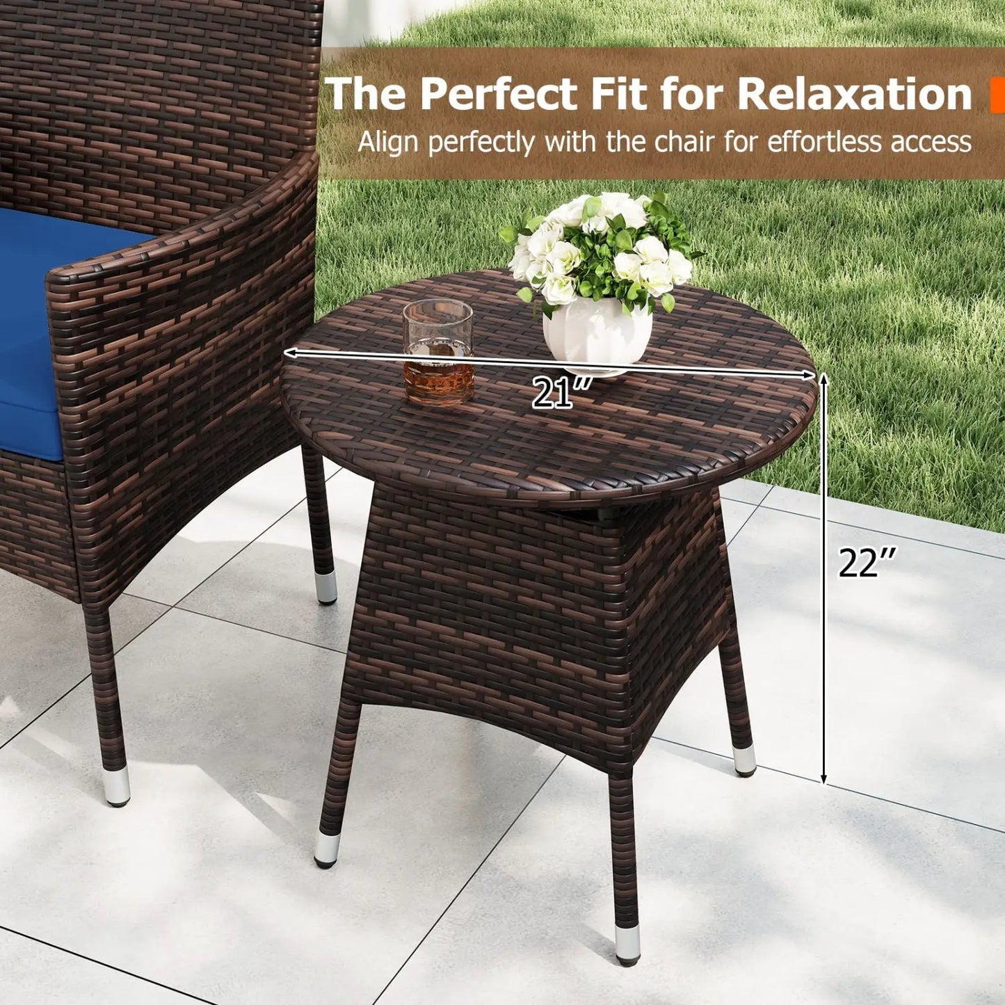 3 Piece Patio Furniture Set Bistro For Porch