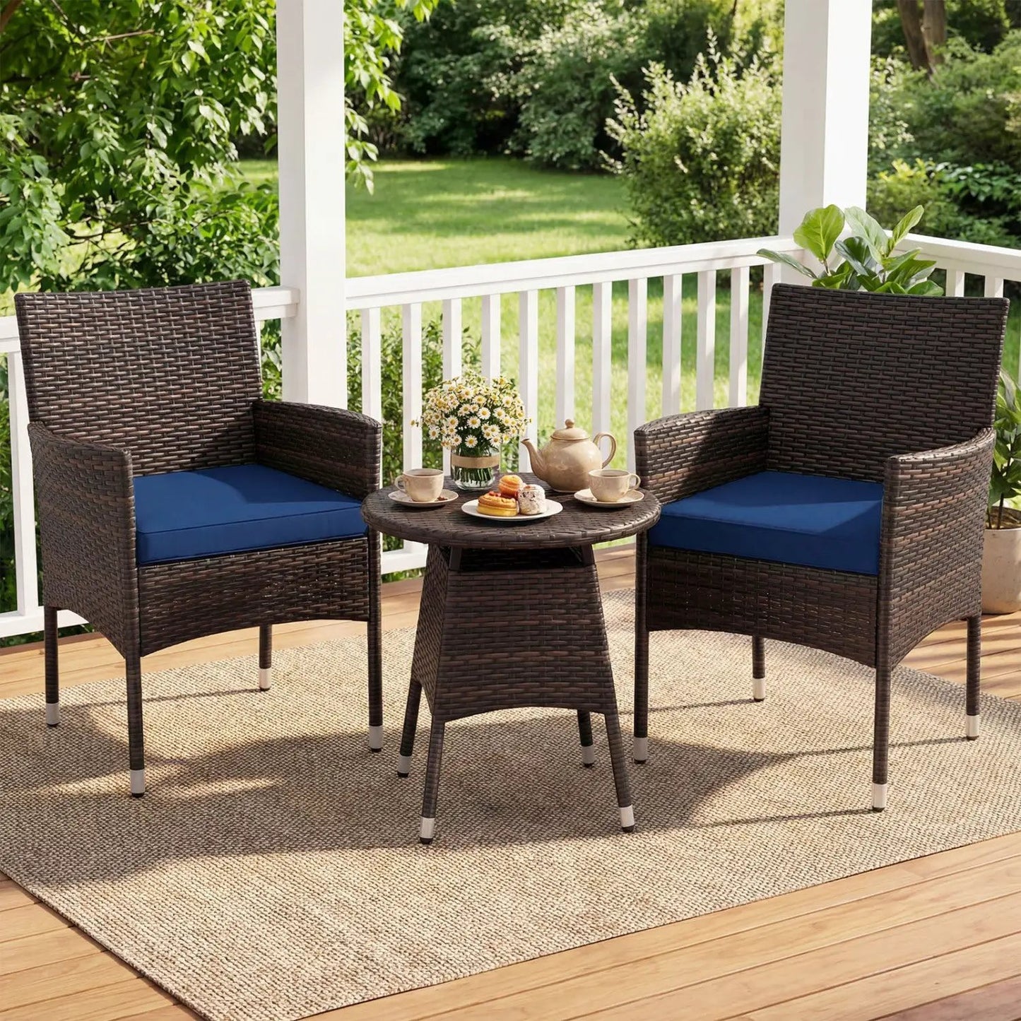 3 Piece Patio Furniture Set Bistro For Porch