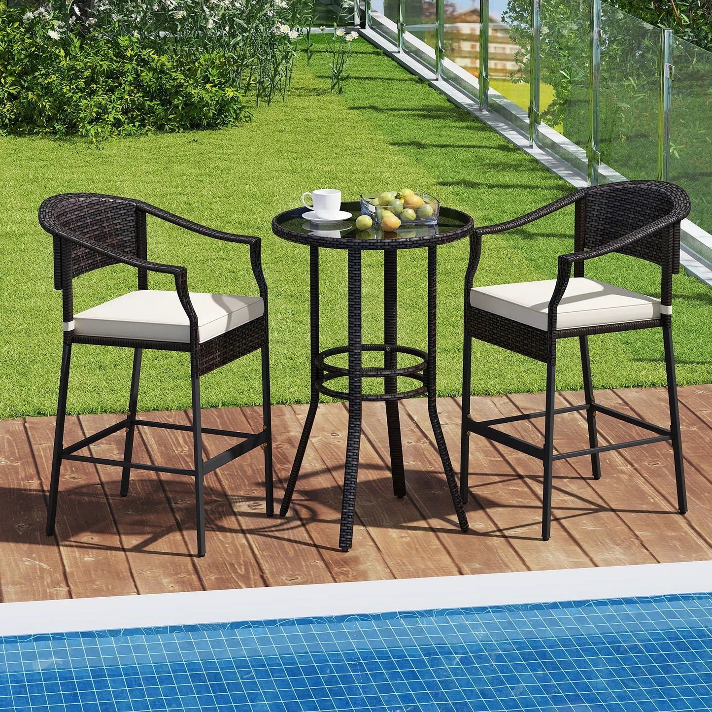 9 Feet Patio Umbrella With Push Button Tilt Crank