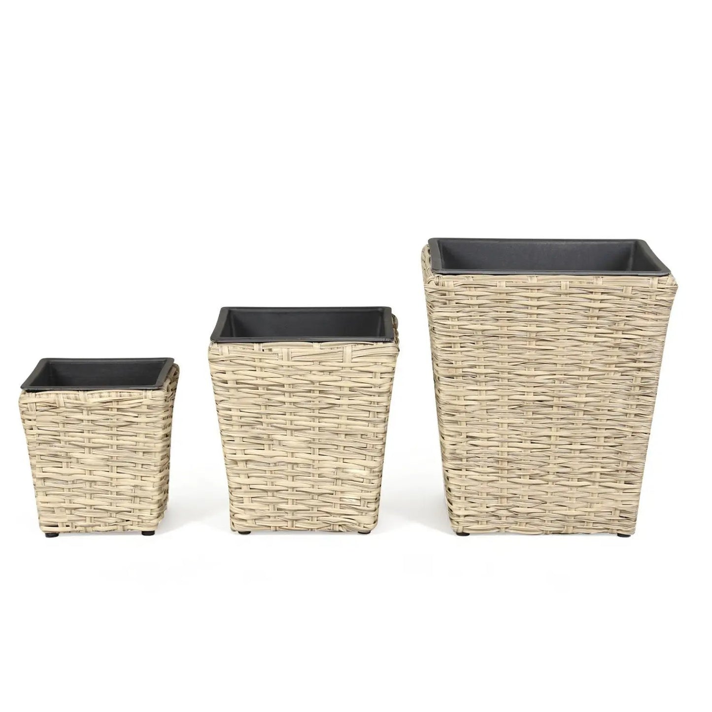Rattan Planter Box Set Three Piece Liners