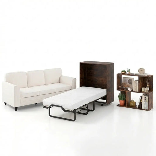 3-Piece Space-Saving Living Room Set with Teddy Sofa, white sofa and pull-out bed on Tampa Home & Garden Store