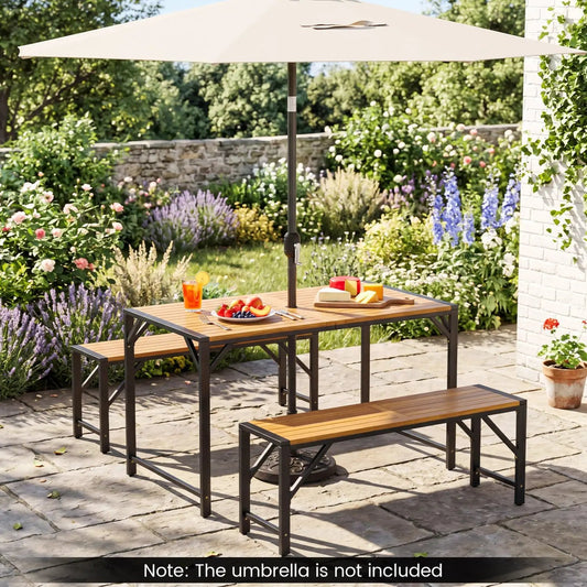 Acacia Wood Outdoor Bench 47.5in with slatted seat DirectDeals on Tampa Home & Garden Store