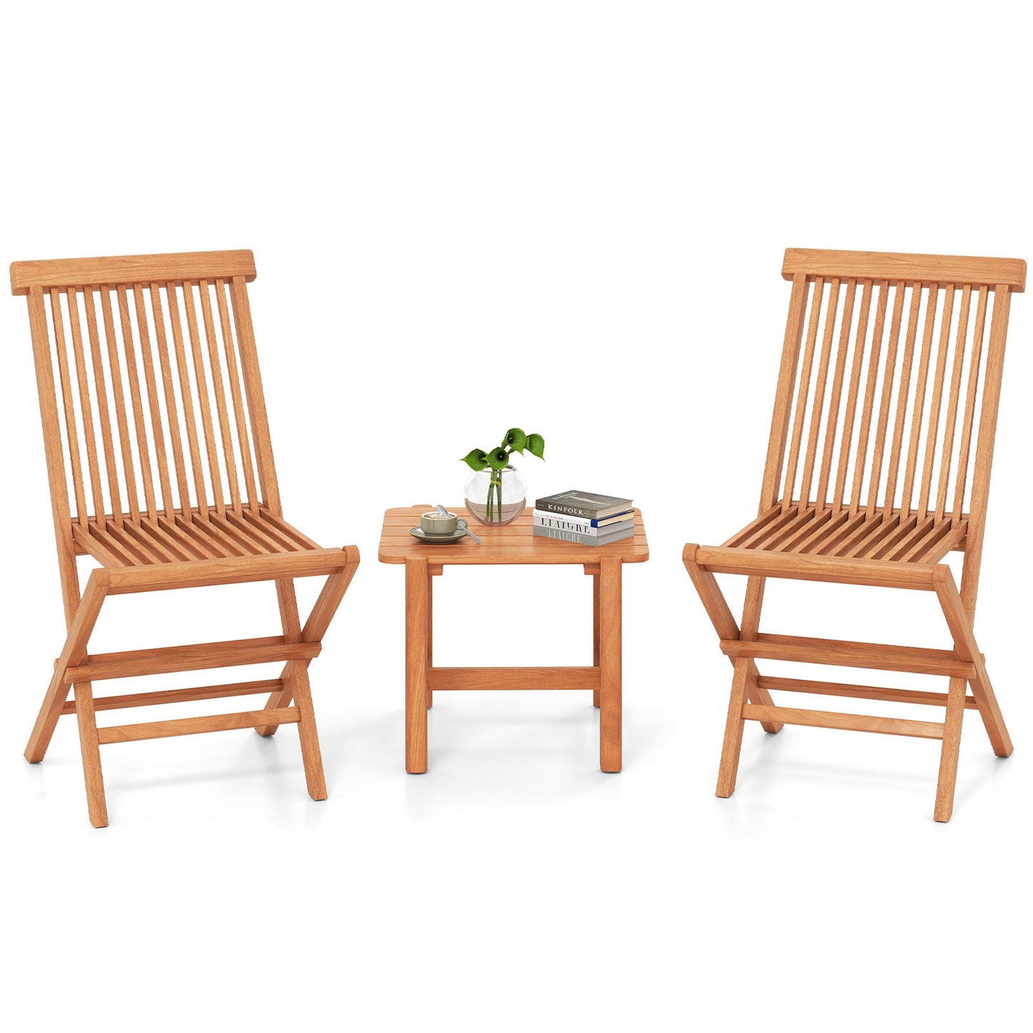 3 Pieces Folding Patio Bistro Set