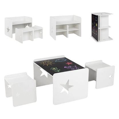 Kids Table and Chair Set, Space Saving 3 Pieces