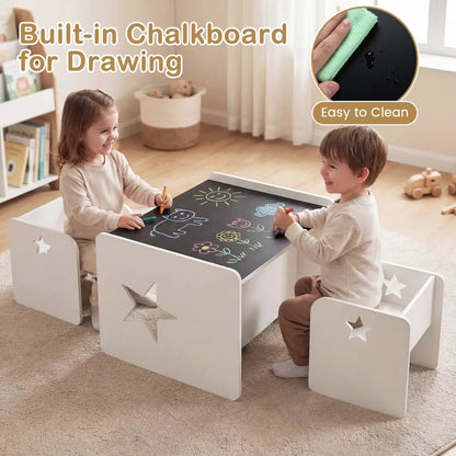 Kids Table and Chair Set, Space Saving 3 Pieces