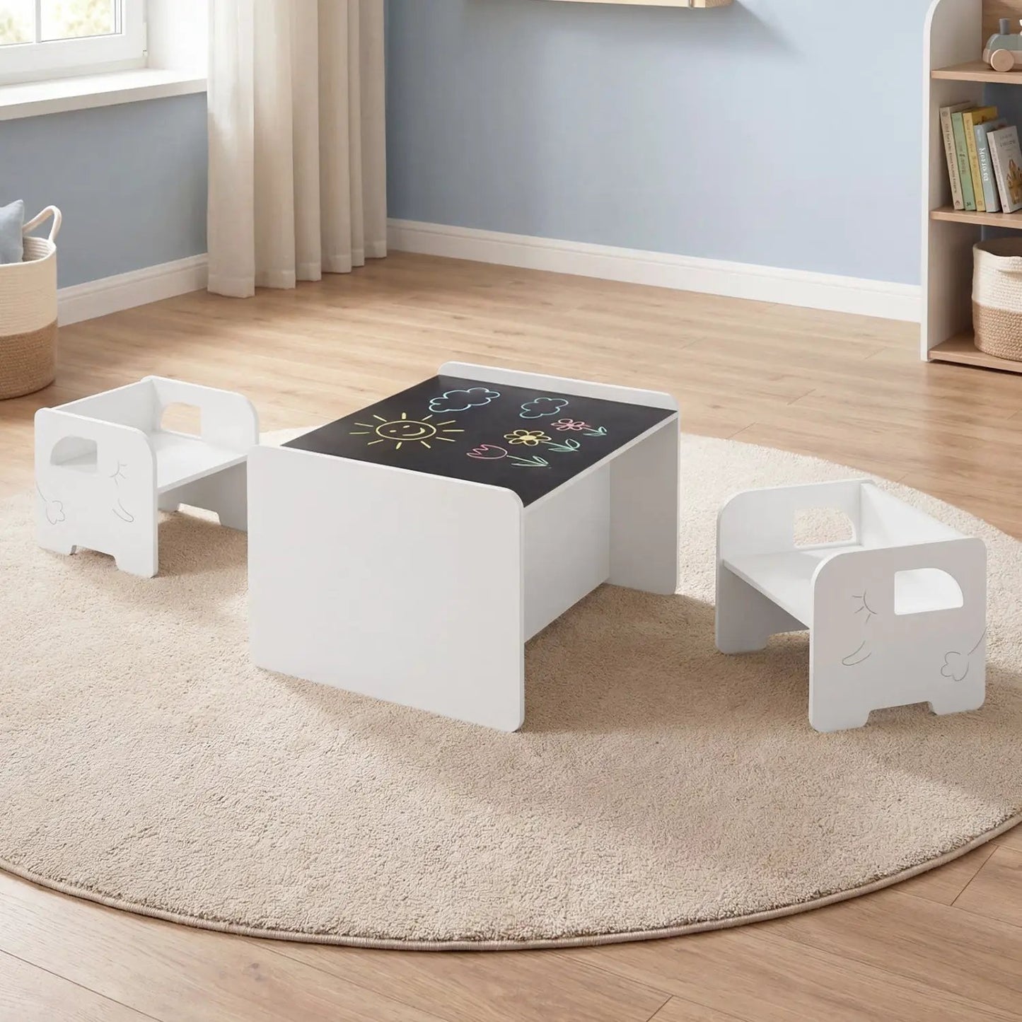 Kids Table and Chair Set with Space Saving Design