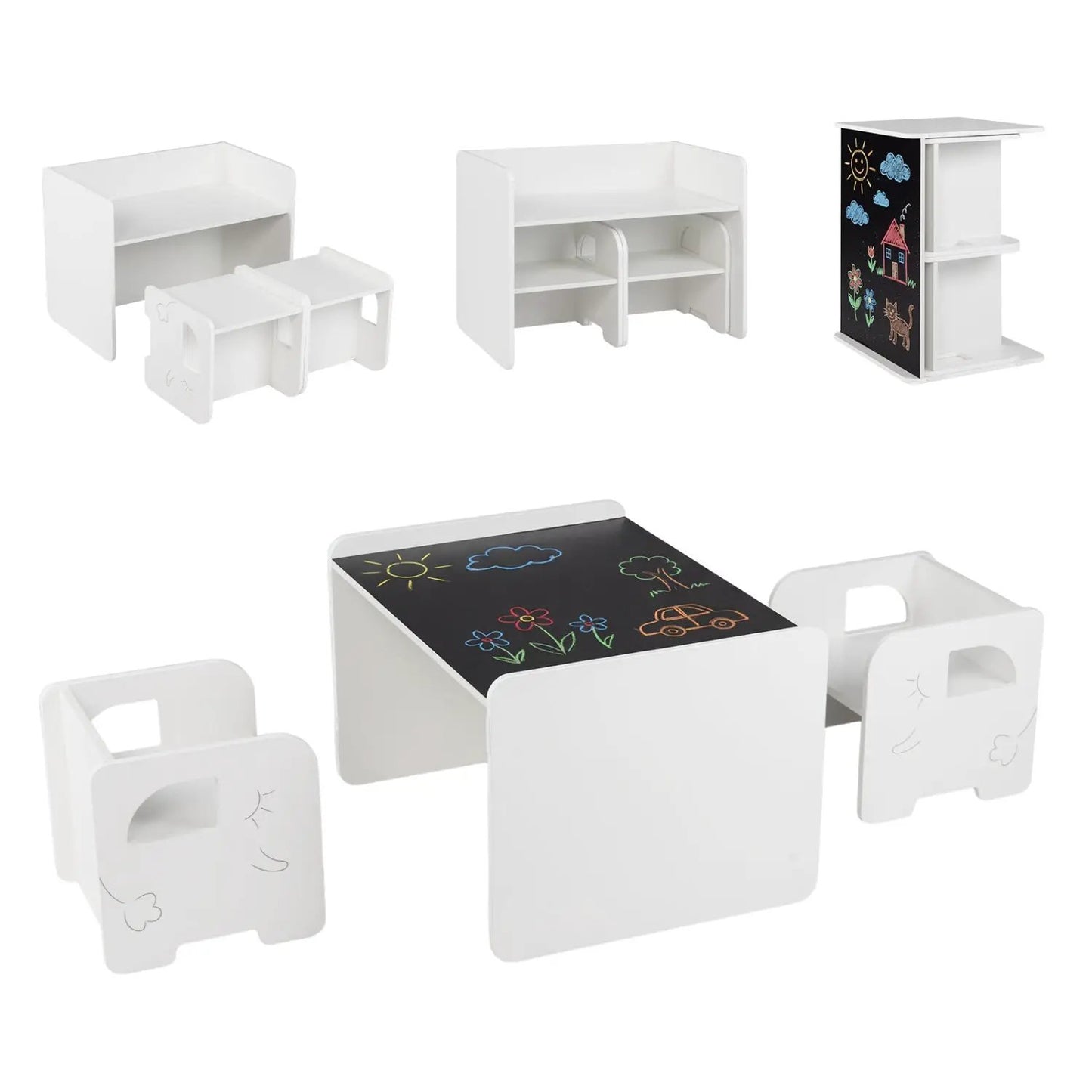 Kids Table and Chair Set with Space Saving Design
